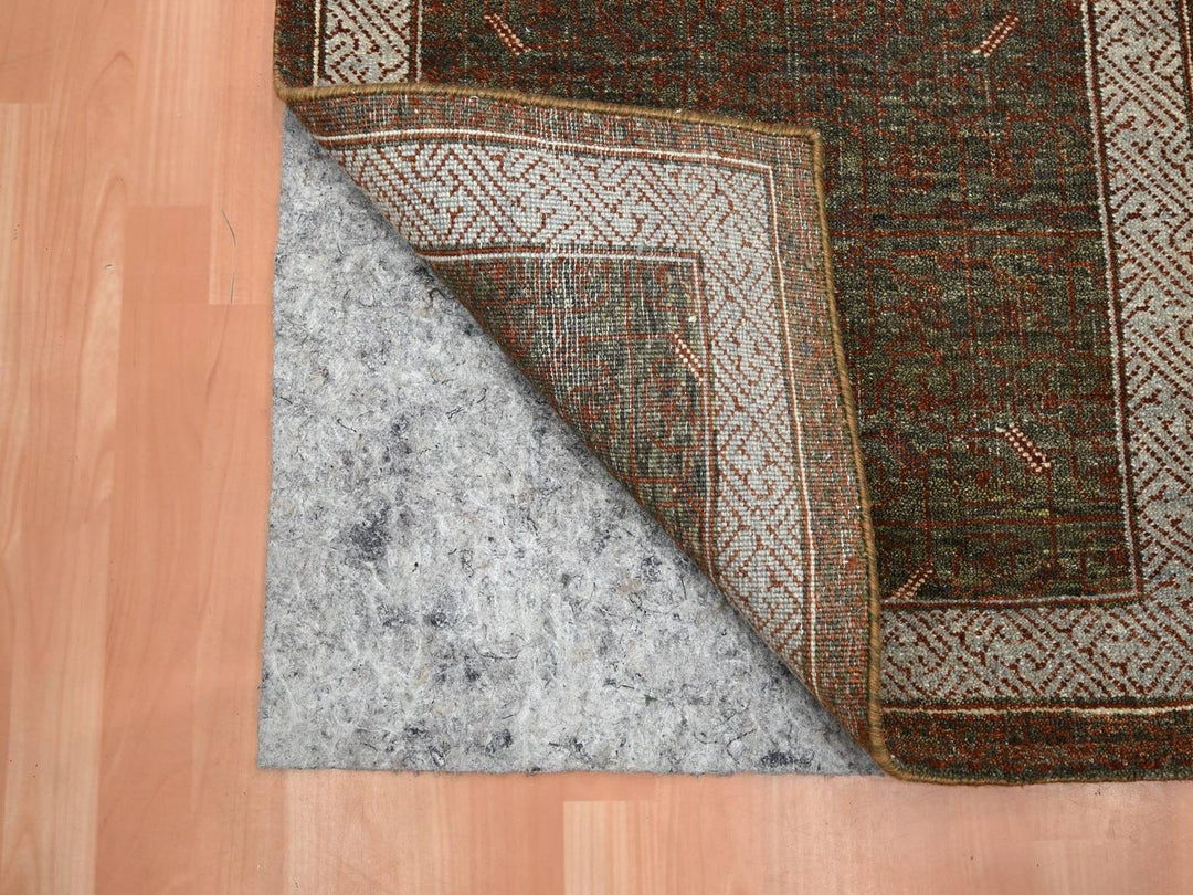 2'7" x 8'2" New Hand Knotted Brown Wool Runner Oriental Rug - MOA10275900