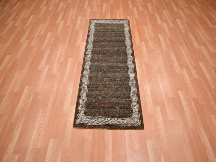 2'6" x 6'0" New Hand Knotted Brown Wool Runner Oriental Rug - MOA10275901