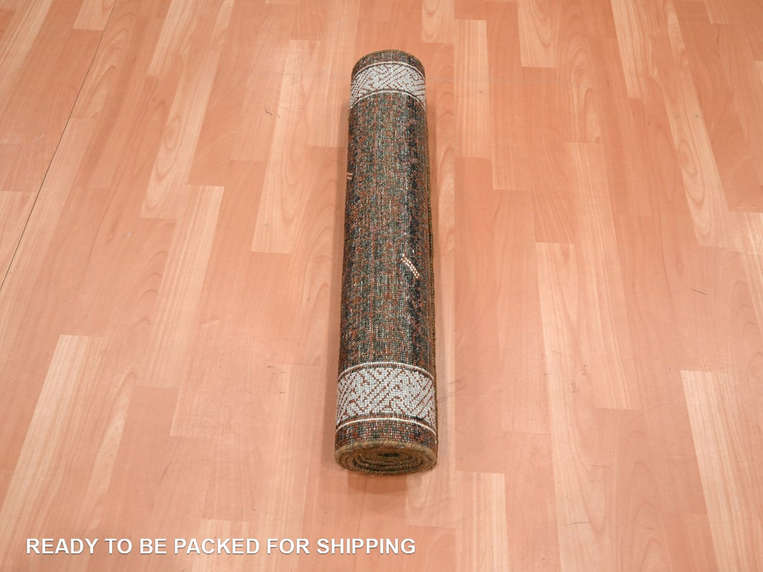 2'6" x 6'0" New Hand Knotted Brown Wool Runner Oriental Rug - MOA10275901