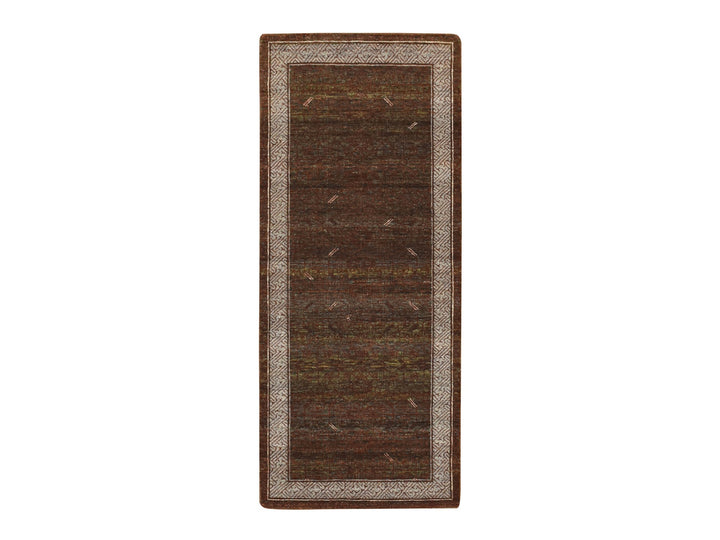 2'6" x 6'0" New Hand Knotted Brown Wool Runner Oriental Rug - MOA10275902