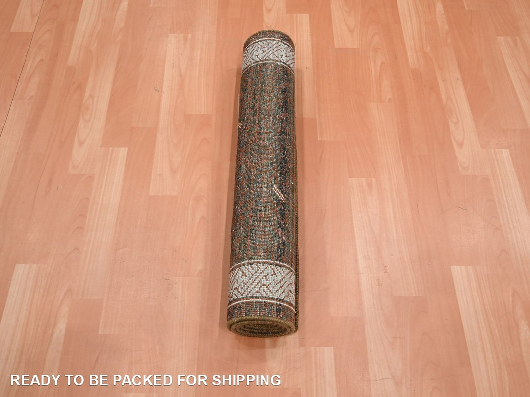 2'6" x 6'0" New Hand Knotted Brown Wool Runner Oriental Rug - MOA10275902