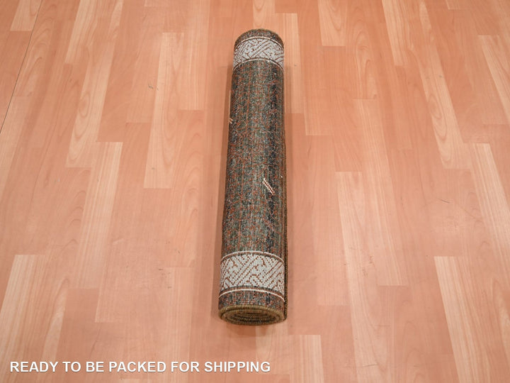 2'6" x 6'0" New Hand Knotted Brown Wool Runner Oriental Rug - MOA10275902