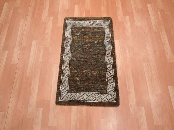 2'0" x 3'2" New Hand Knotted Brown Wool Rectangle Oriental Rug - MOA10275903