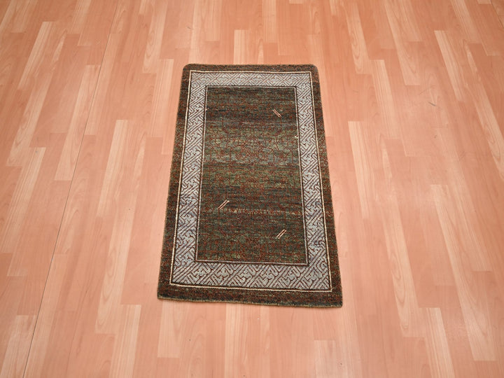 2'0" x 3'2" New Hand Knotted Brown Wool Rectangle Oriental Rug - MOA10275904