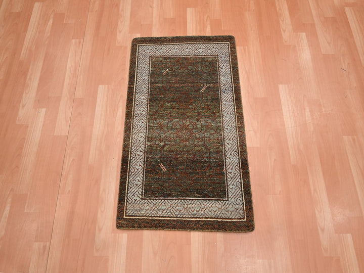 2'0" x 3'2" New Hand Knotted Brown Wool Rectangle Oriental Rug - MOA10275905