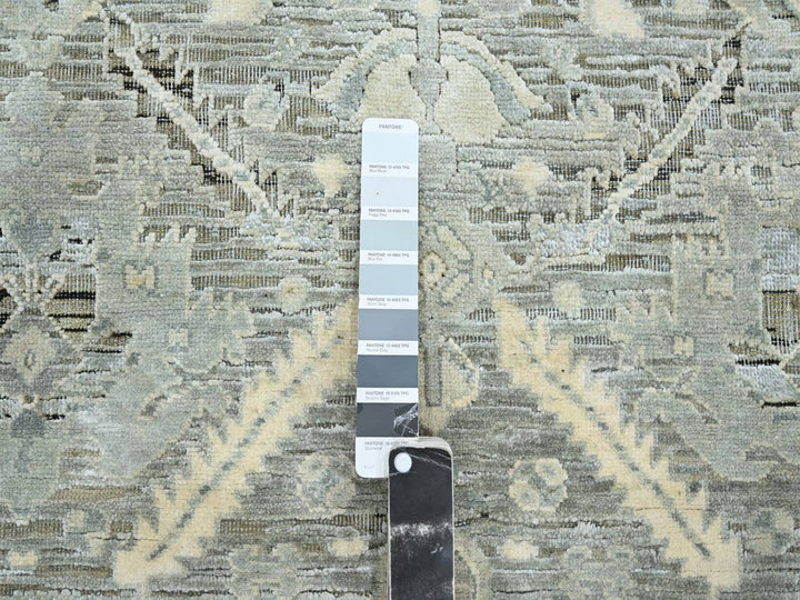 5'2" x 7'4" New Hand Knotted Grey Silk Rectangle Oriental Rug - MOA10275906