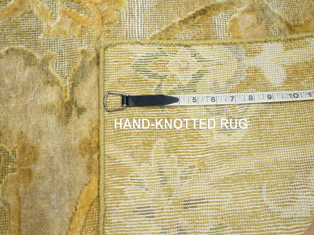 2'0" x 3'0" New Hand Knotted Yellow Silk Rectangle Oriental Rug - MOA10275910