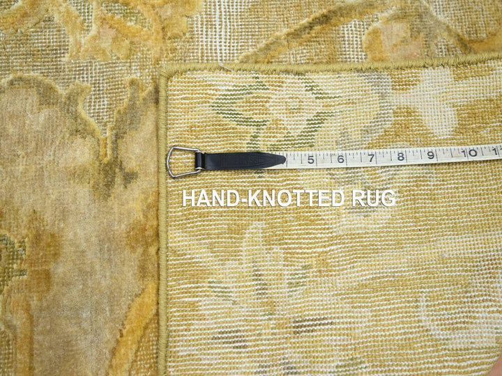 2'0" x 3'0" New Hand Knotted Yellow Silk Rectangle Oriental Rug - MOA10275910
