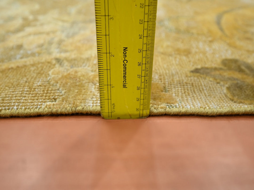 2'0" x 3'0" New Hand Knotted Yellow Silk Rectangle Oriental Rug - MOA10275911