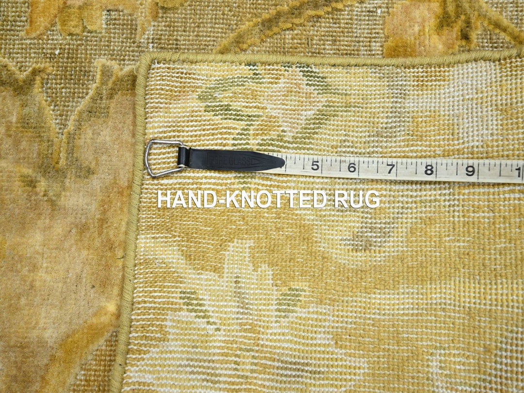 2'0" x 3'0" New Hand Knotted Yellow Silk Rectangle Oriental Rug - MOA10275912