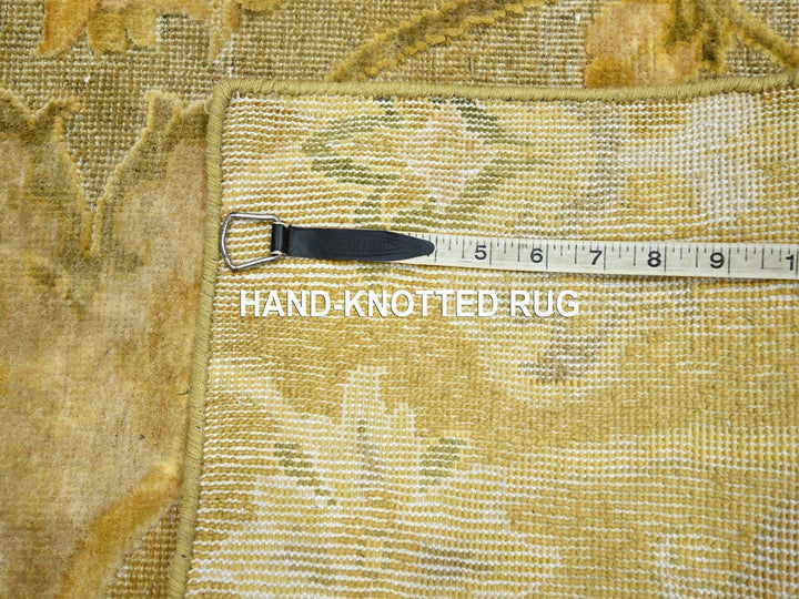 2'0" x 3'0" New Hand Knotted Yellow Silk Rectangle Oriental Rug - MOA10275912