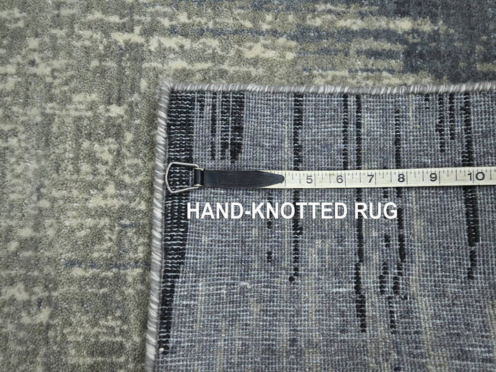 2'0" x 3'0" New Hand Knotted Grey Wool Rectangle Oriental Rug - MOA10275913