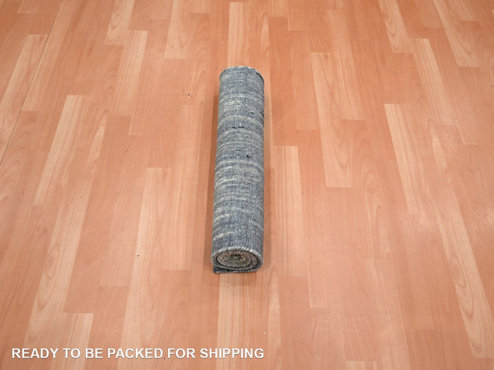 2'0" x 3'0" New Hand Knotted Grey Wool Rectangle Oriental Rug - MOA10275913