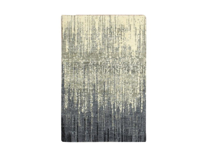 2'0" x 3'0" New Hand Knotted Grey Wool Rectangle Oriental Rug - MOA10275914