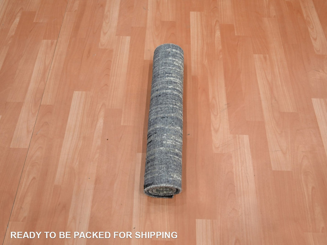 2'0" x 3'0" New Hand Knotted Grey Wool Rectangle Oriental Rug - MOA10275914
