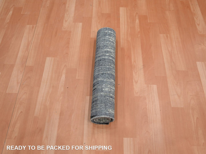 2'0" x 3'0" New Hand Knotted Grey Wool Rectangle Oriental Rug - MOA10275914