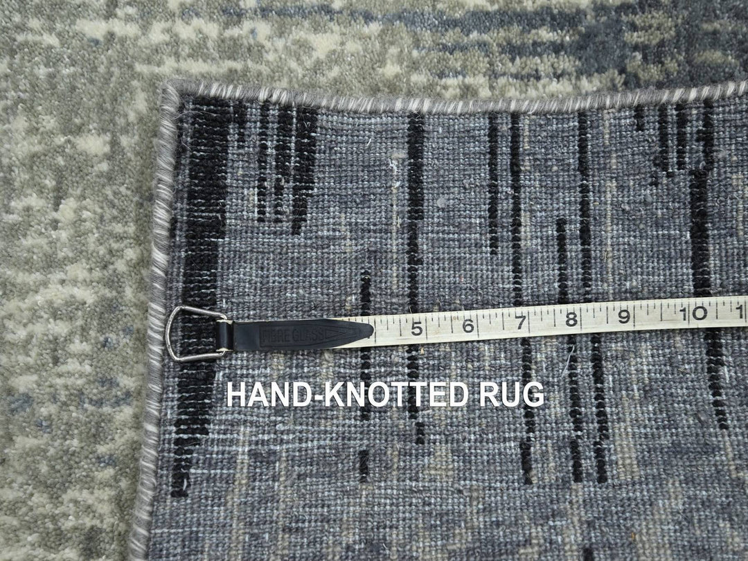 2'0" x 3'0" New Hand Knotted Grey Wool Rectangle Oriental Rug - MOA10275915