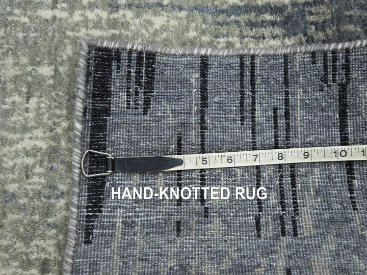 2'0" x 3'0" New Hand Knotted Grey Wool Rectangle Oriental Rug - MOA10275915