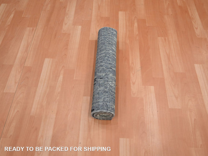 2'0" x 3'0" New Hand Knotted Grey Wool Rectangle Oriental Rug - MOA10275915