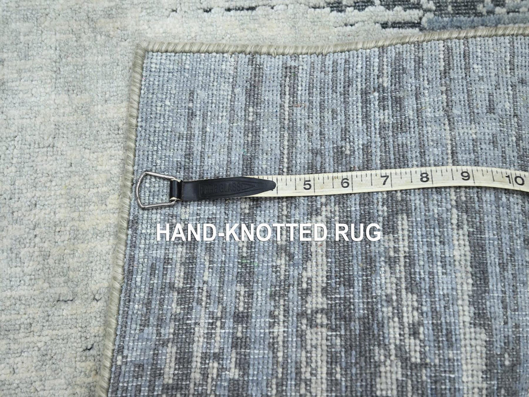 2'0" x 3'0" New Hand Knotted Grey Wool Rectangle Oriental Rug - MOA10275916