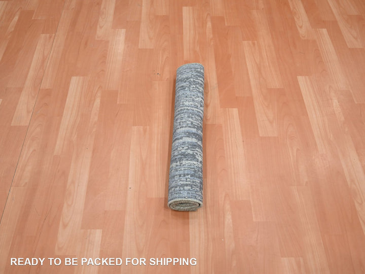 2'0" x 3'0" New Hand Knotted Grey Wool Rectangle Oriental Rug - MOA10275916