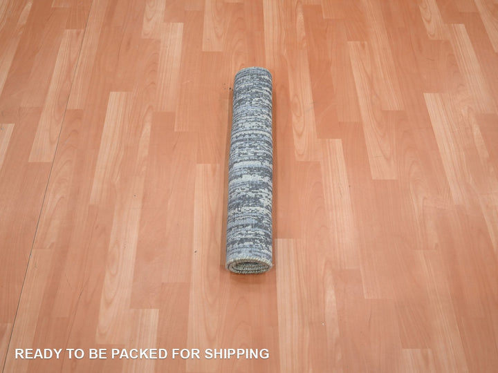 2'0" x 3'0" New Hand Knotted Grey Wool Rectangle Oriental Rug - MOA10275917