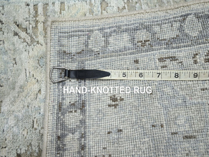 2'0" x 3'0" New Hand Knotted Grey Silk Rectangle Oriental Rug - MOA10275918