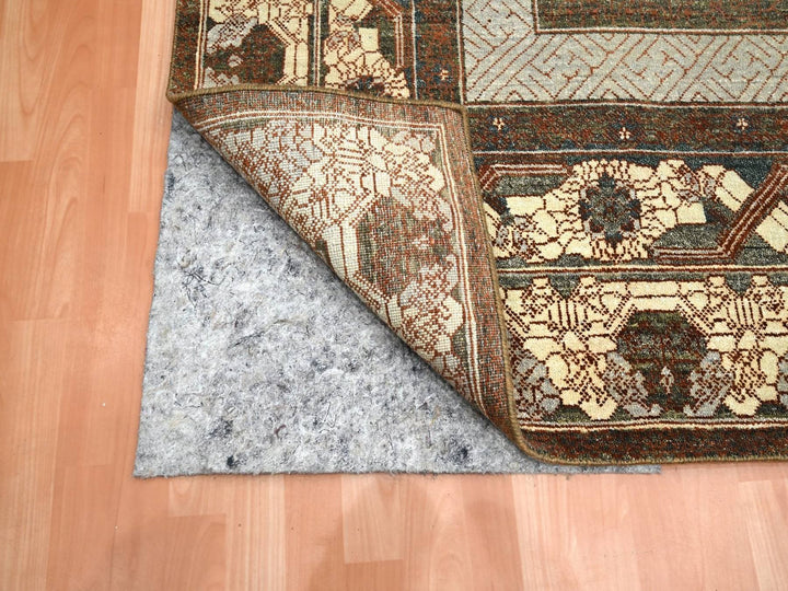 9'2" x 12'1" New Hand Knotted Brown Wool Rectangle Oriental Rug - MOA10275920
