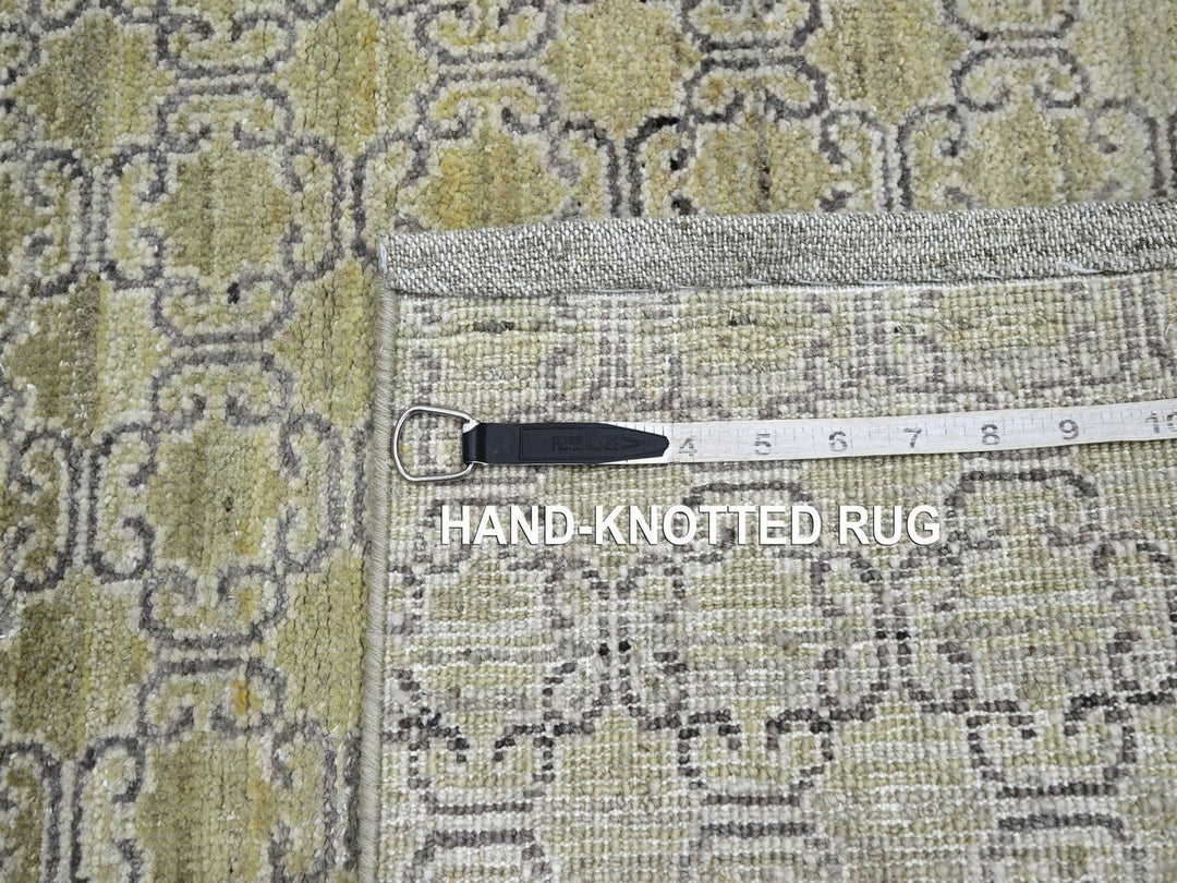 2'0" x 3'0" New Hand Knotted Green Silk Rectangle Oriental Rug - MOA10275922