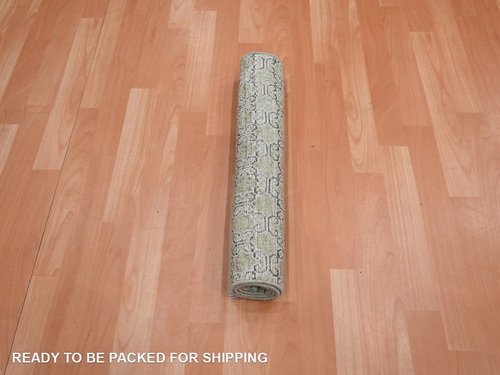 2'0" x 3'0" New Hand Knotted Green Silk Rectangle Oriental Rug - MOA10275922