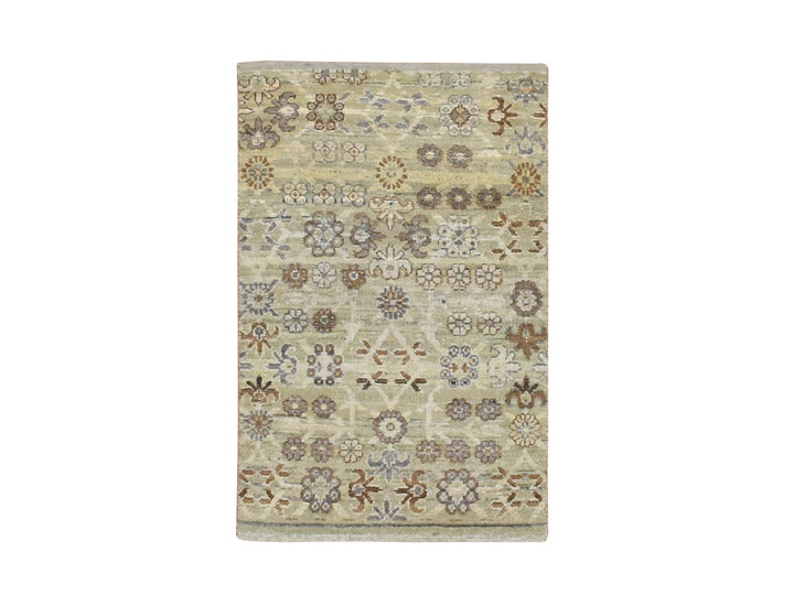 2'0" x 3'0" New Hand Knotted Beige Wool Rectangle Oriental Rug - MOA10275924
