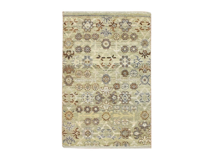 2'0" x 3'0" New Hand Knotted Beige Wool Rectangle Oriental Rug - MOA10275925