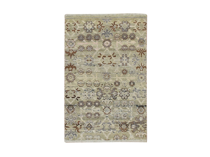 2'0" x 3'0" New Hand Knotted Beige Wool Rectangle Oriental Rug - MOA10275926