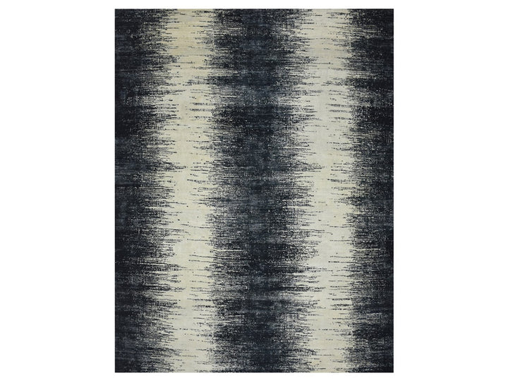 11'9" x 15'0" New Hand Knotted Black Wool Rectangle Oriental Rug - MOA10275927