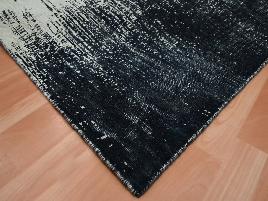 11'9" x 15'0" New Hand Knotted Black Wool Rectangle Oriental Rug - MOA10275927