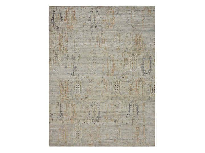 8'11" x 11'11" New Hand Knotted Beige Wool Rectangle Oriental Rug - MOA10275928