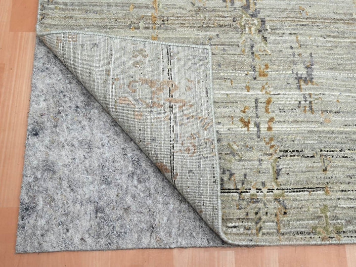 8'11" x 11'11" New Hand Knotted Beige Wool Rectangle Oriental Rug - MOA10275928