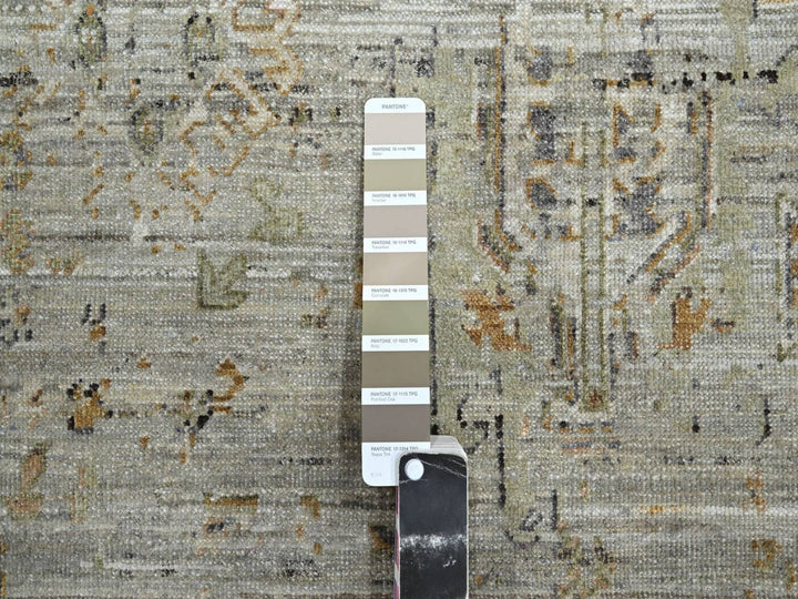 8'11" x 11'11" New Hand Knotted Beige Wool Rectangle Oriental Rug - MOA10275928