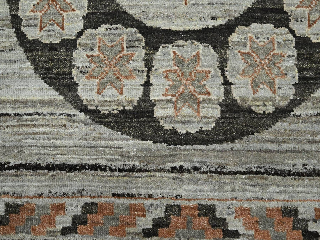 8'11" x 12'4" New Hand Knotted Grey Silk Rectangle Oriental Rug - MOA10275931