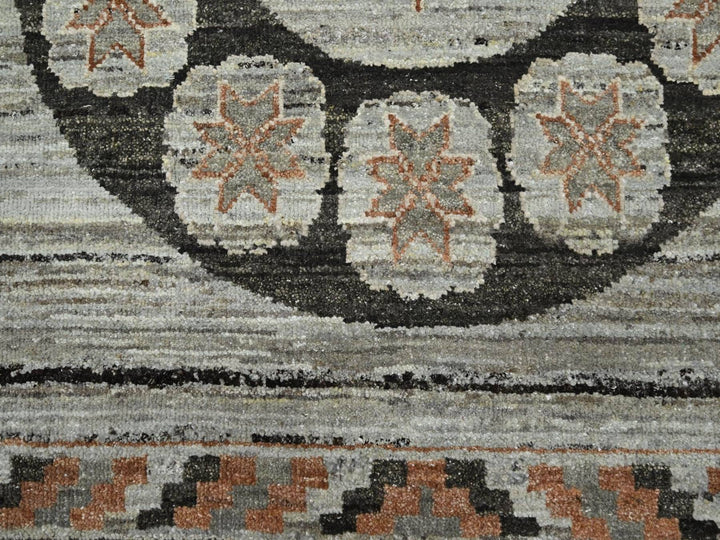 8'11" x 12'4" New Hand Knotted Grey Silk Rectangle Oriental Rug - MOA10275931