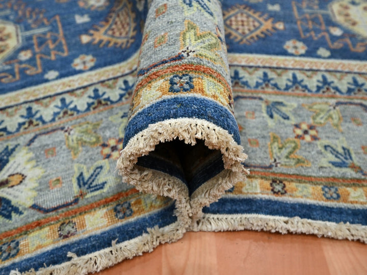 7'11" x 9'9" New Hand Knotted Blue Wool Rectangle Oriental Rug - MOA10275932
