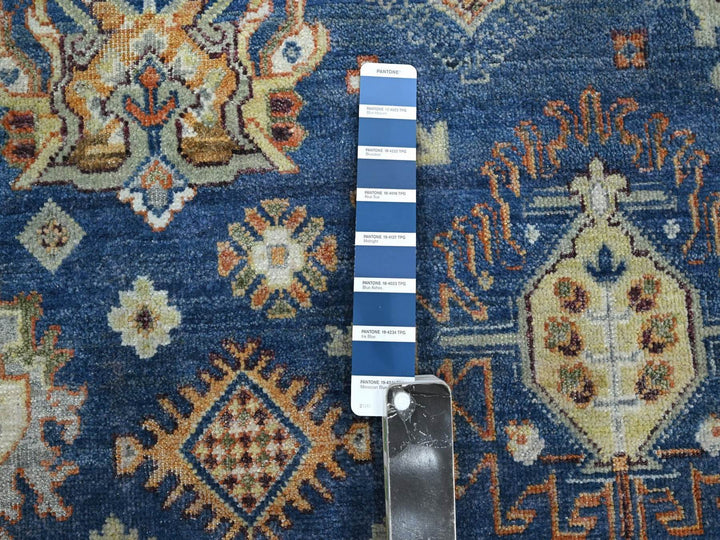 7'11" x 9'9" New Hand Knotted Blue Wool Rectangle Oriental Rug - MOA10275932