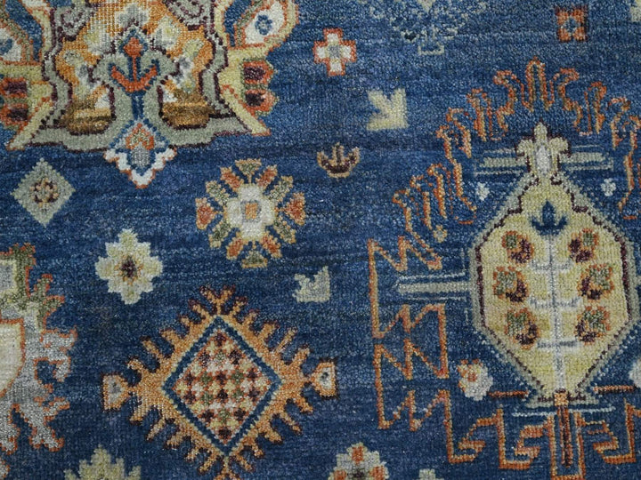 7'11" x 9'9" New Hand Knotted Blue Wool Rectangle Oriental Rug - MOA10275932