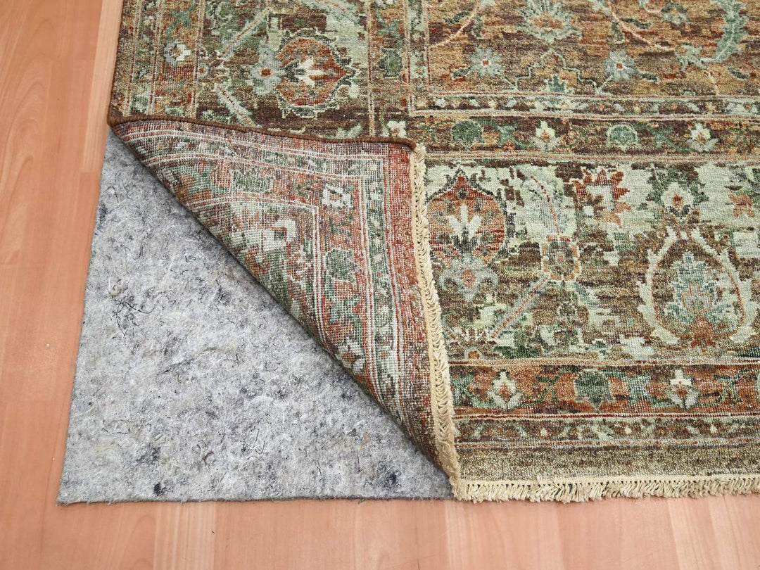 9'10" x 13'11" New Hand Knotted Red Wool Rectangle Oriental Rug - MOA10275934