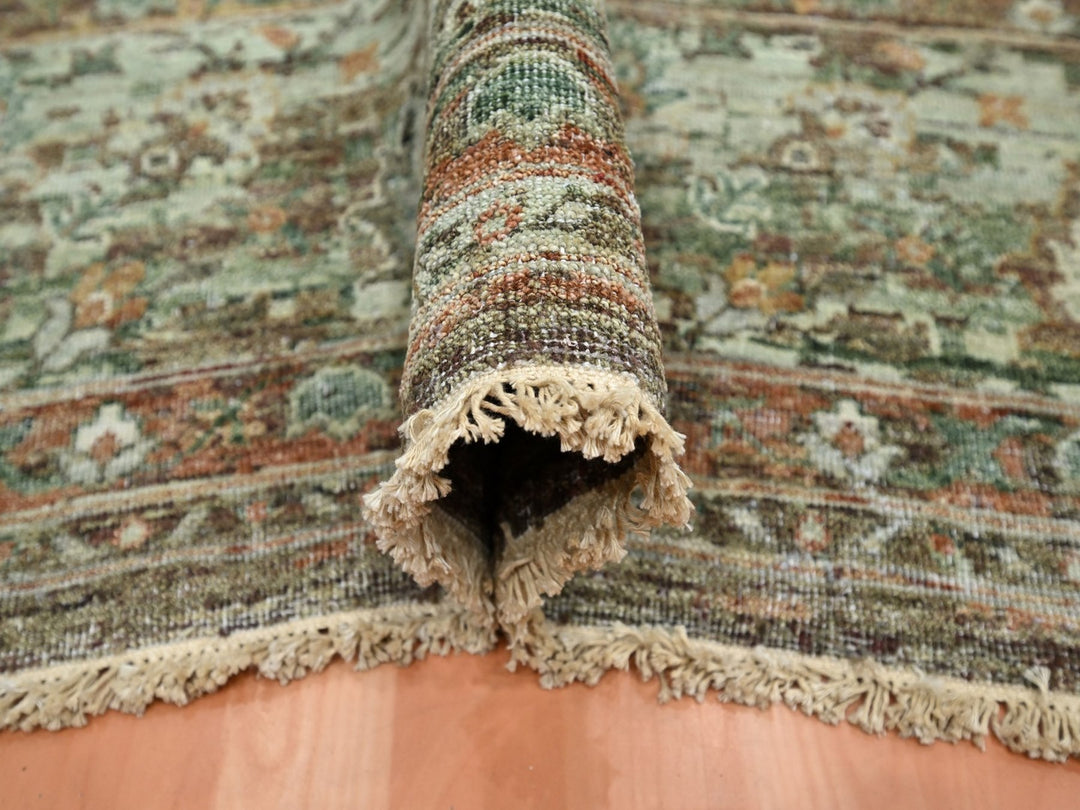 9'10" x 13'11" New Hand Knotted Red Wool Rectangle Oriental Rug - MOA10275934