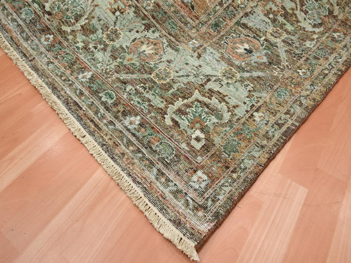 9'10" x 13'11" New Hand Knotted Red Wool Rectangle Oriental Rug - MOA10275934