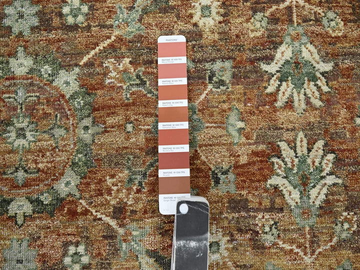 9'10" x 13'11" New Hand Knotted Red Wool Rectangle Oriental Rug - MOA10275934