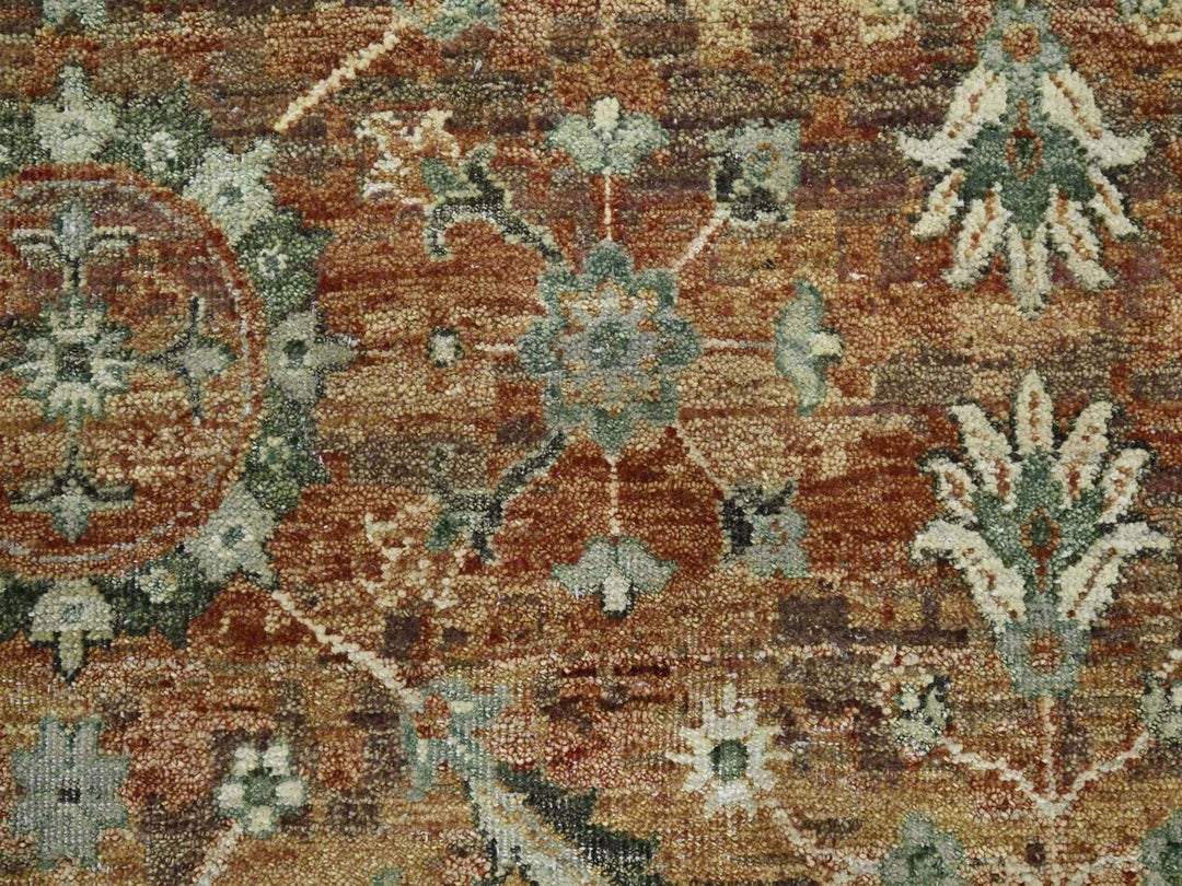 9'10" x 13'11" New Hand Knotted Red Wool Rectangle Oriental Rug - MOA10275934