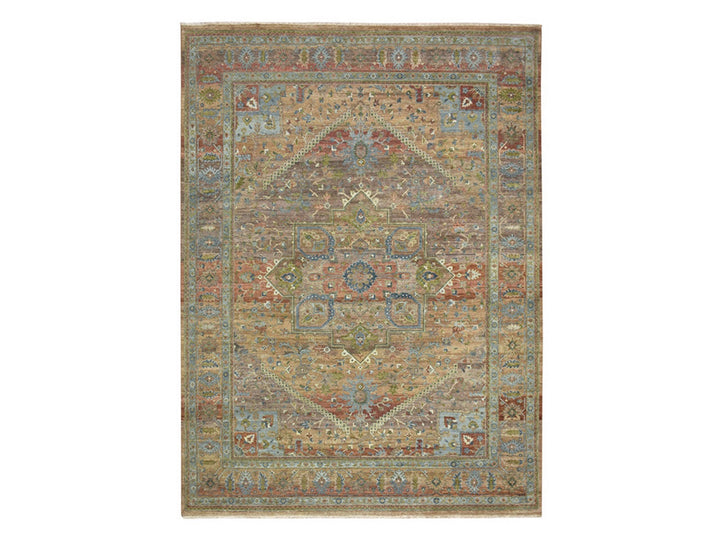 9'11" x 13'8" New Hand Knotted Orange Wool Rectangle Oriental Rug - MOA10275935