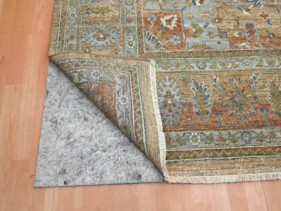 9'11" x 13'8" New Hand Knotted Orange Wool Rectangle Oriental Rug - MOA10275935
